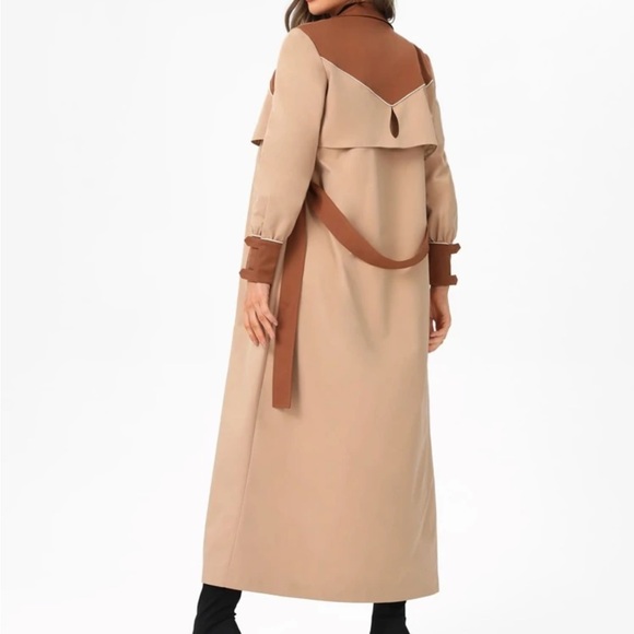 SHEIN X VALERIA GÓMEZ Two Tone Belted Trench Coat - Picture 2 of 12